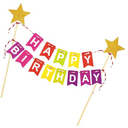 Happy Birthday Tortendeko,Tortenaufleger Geburtstag Kuchen Cake Topper Bunting,Regenbogen Dekorationen,Cake Toppers,Kuchendekoration,für Kinder Mädchen Geburtstagsfeier Dekoration​