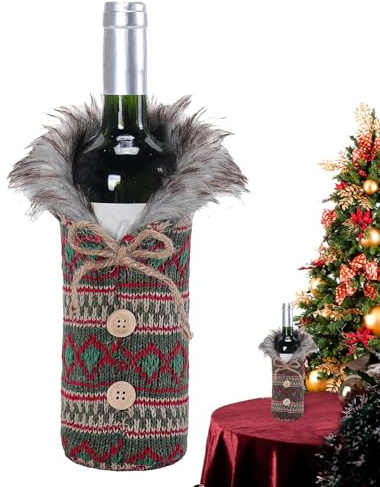 Vin flaskfodral till jul | mjukt dekorativt fodral | förstärkt vinflaskfodral – för vänner festdagsdekoration vardagsrum bar butik