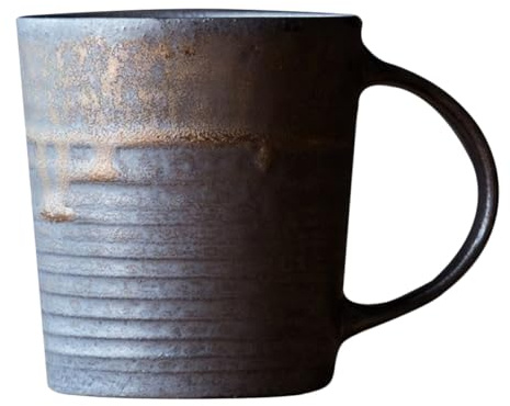 Homoyoyo Tasse à Café Rétro en Céramique 250 Ml Couleur Rouille Effet Fer Forgé Mug Portable pour Bureau et Maison Tasse à Eau Légère et Pratique