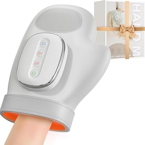 Hand Massager with Heat and Compression, Massaggiatore Elettrico per Mani, 3 Modalità e 5 Livelli di Intensità, la Sindrome del Tunnel Carpale e i Disturbi dell'Artrite, terapia per le mani