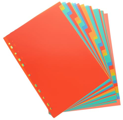 ABOOFAN Intercalaires de Classeur 31 Feuilles A4, Pages d'Index Colorées Onglets, Séparateurs Amovibles pour Cahiers et Classeurs, pour Maison et Études