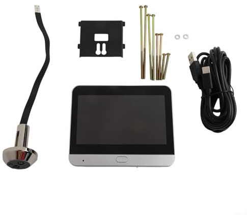 Digitale Türspion Kamera mit 4,3 Zoll Farbdisplay, 1080P Weitwinkelobjektiv, PIR Bewegungsmelder, Nachtsicht, WLAN Verbindung für Smartphone Ferngriff, 5000mAh Akku, Schwarz Grau