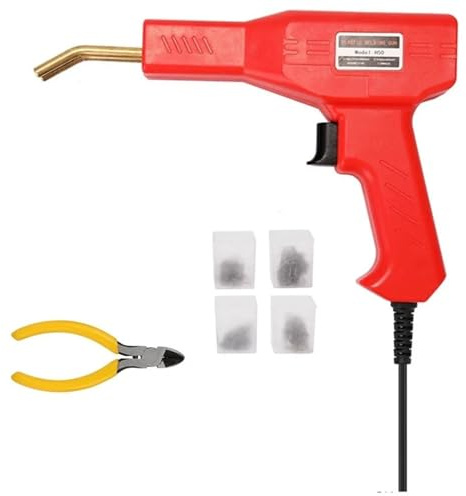 amortiguadores de coche Kit de pistola soldar plástico profesional, 4 puntas grapas para parachoques coche/Kayak/herramientas reparación, soldadora