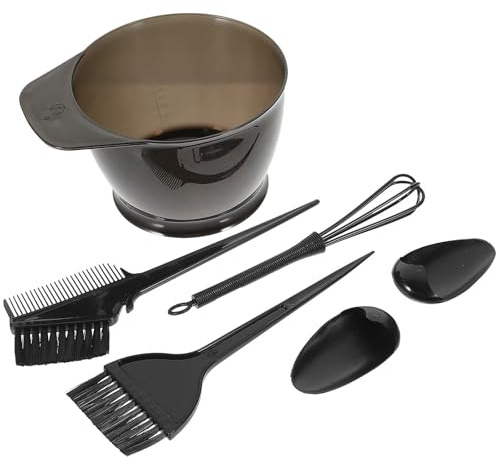 CRAFTHROU Hair Dye Tool Kit with Reusable Washable Brush Comb Bowl Plastic Hair Coloring Set 5pcs for DIY and Professional Salon Hairdressing
