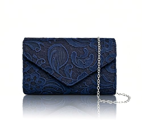 BSBUY Clutch Damen, Elegant Glitzer Pailletten Spitze Abendtasche