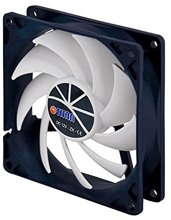 Titan TFD-9225H12ZP/KU(RB) Lüfter, 92 x 92 x 25 mm, KUKRI-Serie mit PWM, leise schwarz