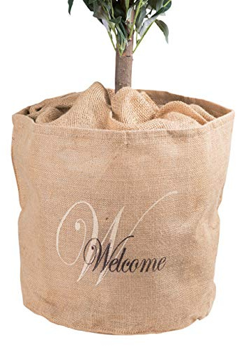 Videx-Winterschutz Jute-Übertopf Welcome, H: 35cm, B: 38cm, Natur