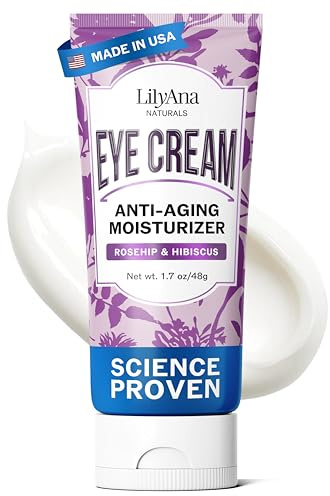 LilyAna Naturals Eye Cream for Dark Circles and Puffiness, Under Eye Cream for Wrinkles and Bags, Anti Aging - helps Improve Dryness; for Sensitive Skin - 1.7 oz - Made in USA