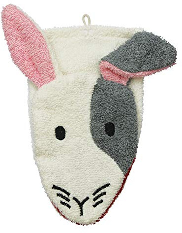 Furnis Organic Cotton, Washcloth Mitt Bunny Rabbit Puppet, Child Size