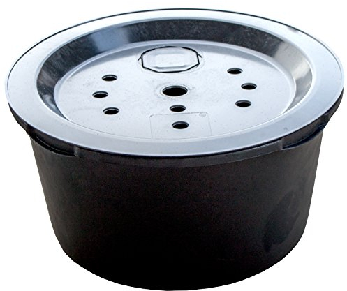 Set: PE Becken / Rundbecken + GFK Abdeckung D=66cm, H=35cm, 90L für Wasserspiele u. Brunnen von INTERGARDEN