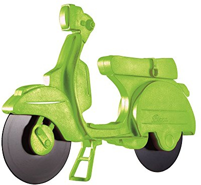 Eddingtons 730010 Green Lambretta Vespa Scooter Pizza Cutter, Plastic,Stainless Steel