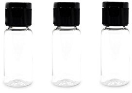 12Pcs Reusable Empty Plastic Face Cream Cosmetic Emulsion Hand Lotion Bottles Container Vial Pot Jar Case with Black Flip Lid (15ML/0.5OZ)