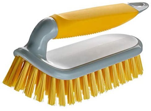 NCaan Deluxe Hand Scrubbing Brush Heavy Duty with Stiff Bristles & Non-Slip Soft Grip Handle-Household Cleaning Brush for Indoor & Outdoor, Bathroom, Kitchen, Carpet, Floor, Bath, Car (Assorted, 1)