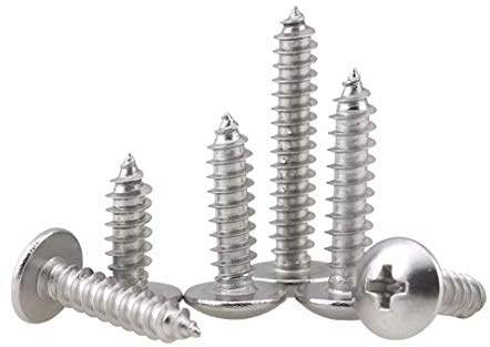 BOZONLI Holzschrauben, Blechschrauben, Edelstahl Pilzkopf Kreuzschlitz Selbstschneidende Schrauben, Universalschraube, M3×16mm,100 pcs