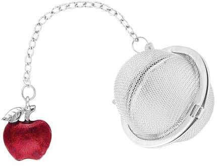 Tea Infusers Tea Ball with Zinc Alloy Apple Charm Supreme Housewares 18/8 Stainless Steel 2 Inch Mesh Tea Ball Infuser Tea Strainer Tea Interval Diffuser Infuser (Apple)