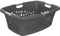 Rotho Flowers Panier à linge 50l avec 4 poignées, Plastique (PP) sans BPA, anthracite, 50l (65.1 x 48.6 x 26.2 cm)