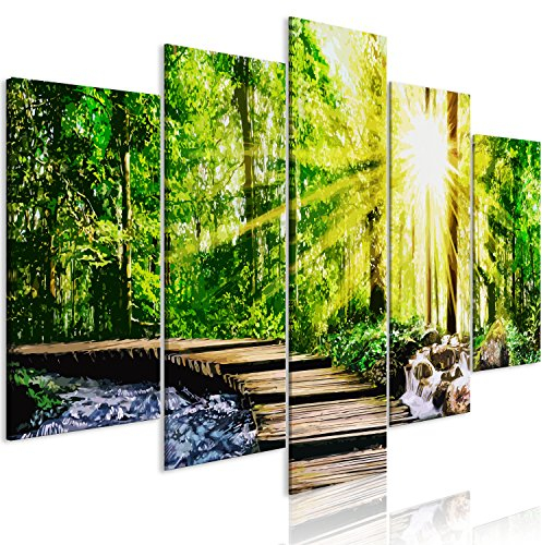 murando - Akustikbild 225x112 cm Bilder mit Akustikschaumstoff Hochleistungsschallabsorber Schallschutz Leinwandbild XXL 5 tlg Wandbild c-A-0126-b-m