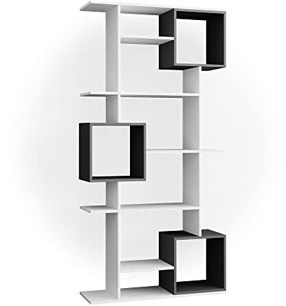 Vicco Raumteiler Cube, Weiß/Anthrazit, 92 x 187.7 cm | zur flexiblen Raumaufteilung und offenen Aufbewahrung