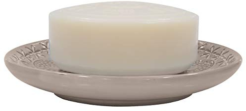 Spirella Seifenschale Steinoptik dekorative Badausstattung Seifenablage Relief Maße: 10,3 x 1,3 cm-Beige, Irdenware, 0