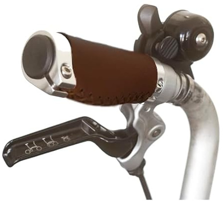 Kurze ergonomische Griffe für Brompton Eco-Leder, Typ M, Braun