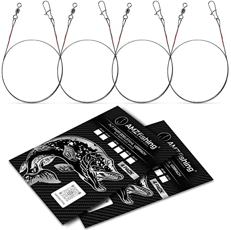 NEU AMZfishing® 7x7 Stahlvorfach in 25 oder 40cm | Raubfischangeln | Hechtangeln | Angelwirbel | Angelzubehör | Hechtköder | Hechtvorfach | Angeln Wirbel | Angeln Zubehör (25cm, 20kg)