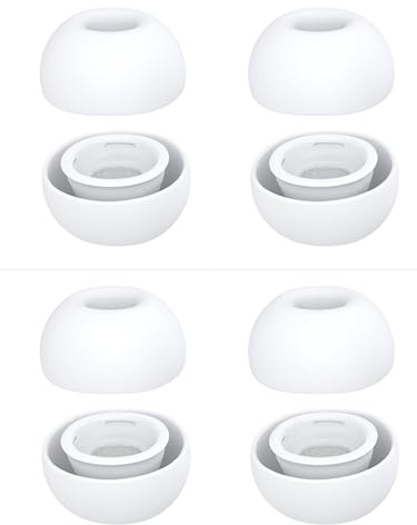 4Paar Ersatz-Ohrstöpsel für Airpods Pro und AirPods Pro 2nd Generation mit Loch zur Geräuschreduzierung,Silikon Ohrpolster Kompatibel mit Airpods Pro2 Ohrhörer passend für die Ladehülle(XS/S/M/L)