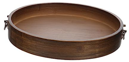 UPKOCH Bandeja De Bambú Vintage para Servir Aperitivos Plato De Almacenamiento De Alimentos De Estilo Retro Accesorio Hogar para Fiestas o Desayunos