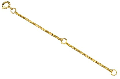 LANCHARMED 18K Solid Gold Extender for Necklace Bracelet Real Durable Adjustable Chain Gold Extension for Women 2 Inches