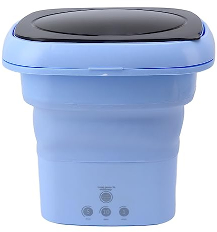 Mini Lavatrice, Lavatrice Portatile Pieghevole con Cestello di Scarico, Lavatrice di Grande capacità con 3 modalità per Campeggio, Camper, Viaggi, Appartamento da 100 (Blu)
