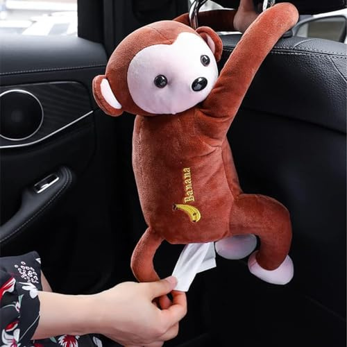 „NatureMan Kreativität Plüschtiere Affen-Hintern Taschentuchhalter, Anime-Cartoon-Papierservietten-Taschentuchbox, Handtuch-Aufbewahrungshalter für Auto, Zuhause, Badezimmer-Zubehör ((braun)