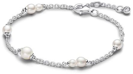 Pandora Timeless Armband, Sterlingsilber, mit weißer, behandelter Süßwasserzuchtperle und klarem Cubic Zirkonia