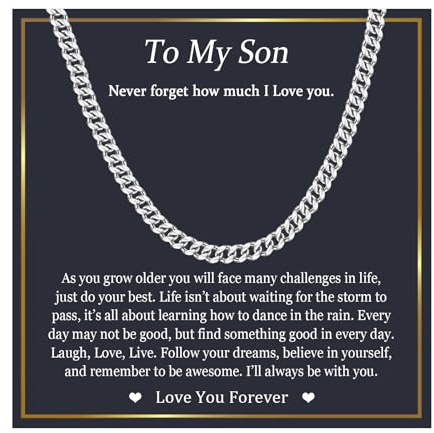 EPIRORA Mens Cuban Chain Gifts for Boys, Son Gifts From Mum