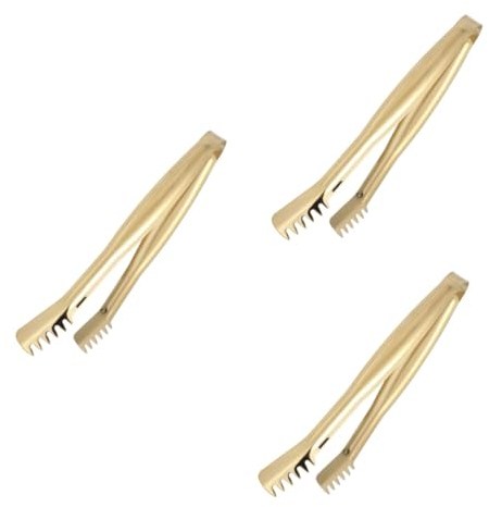 Cabilock 12 Pièces pince à glaçons service de thé pince à thé stainless steel inoxlm pinces alimentaires en acier inoxydable pince à nourriture or fixation un carré de sucre