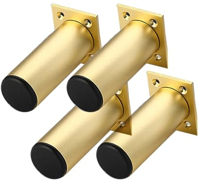 4 Stück 10cm Möbelfüße aus Alulegierung Schrankfüße Beine für Möbel/Sofa/Tisch/Stuhl/Schreibtisch/Küche/Schrank/Schränke Beine Füße (5cm,Gold)