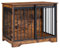 Hzuaneri Hundekäfig Möbel, 81cm hundebox für zuhause, Schiebetüren, 2 Türen, Moderne hundebox Holz Indoor für kleine/mittlere Hunde, Hundekäfig für Zuhause, 55x81x67,5cm, Vintagebraun DFC83601B