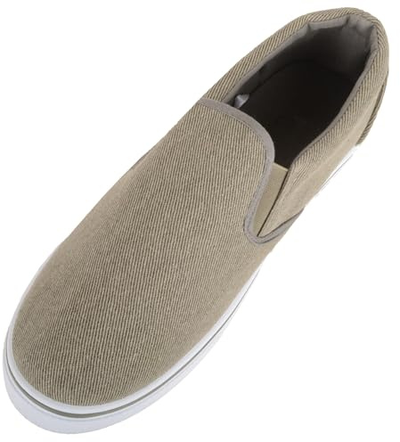 ABSOLUTE FOOTWEAR Scarpe da ginnastica estive da uomo, leggere, in tela, con doppio tassello, cachi, 42 2/3 EU