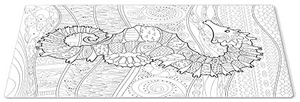 EHOMERY Mauspad Personalisiert Mousepad Handauflage Doodle-Seepferdchen Mauspad Groß Gaming Anime Mousepad Set Für Die Schreibtischdekoration - 1 Pack [30x80 cm]