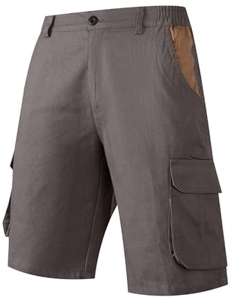 SRZYMJ Kurze Arbeitslatzhose Herren Badeshorts Herren 3XL Latzhose Herren Jeans 90Er Chino Hose Herren Stretch Anzug Leinen Herren Kurze Arbeitshose Hosenanzug Grey Leinen Hose Herren 5XL M