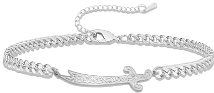 VASSAGO Zulfiqar Armband für Frauen Männer Edelstahl Imam Ali Schwert Anhänger Islamisches arabisches Geflochtenes Seil-Schnur Islam Muslimischer Schmuck