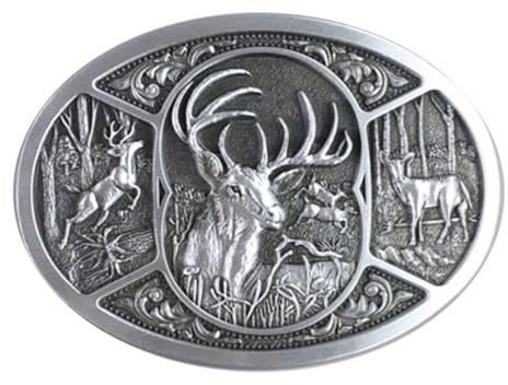 Piratenladen Buckle Hirsch, Jäger, Jagen, Tracht, Rotwild, Silber, Gürtelschnalle