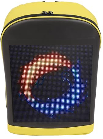 LED-Ryggsäck, Vattentät Bärbar Ryggsäck med Programmerbar Skärm, LED-motorcykelryggsäck med USB-port, Ridryggsäck för Män Kvinnor, Resor, Camping, Cykling