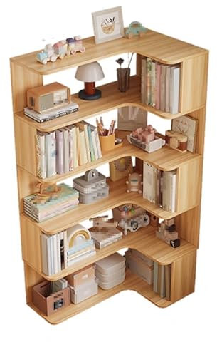 Eckschrank Wohnzimmer Holz Eckbücherregal Mehrschichtiger Speicher, Eckschrank Küche Unterschrank Starke Tragfähigkeit, für Küche, Wohnzimmer oder Schlafzimmer(60x90x160cm)