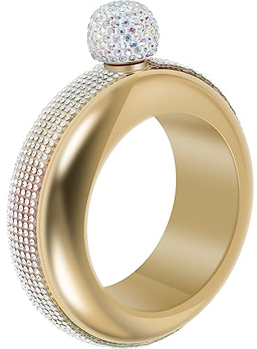 Armband-Fläschchen, Armreif, 304 Edelstahl, Armreif, 100 ml, kreative dekorative Armband-Flasche mit Strass-Deckel, Partyflaschen, Geschenk für Frauen und Mädchen, Geburtstagsparty (Gold)