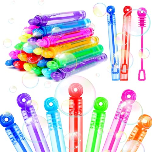 SULOLI 24 Pezzi Bolle di Sapone con Rosa,Colori Bolle di Sapone Bambini | Gadget per Festa,Matrimonio,Compleanno,San Valentino