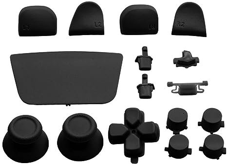 Game Controller Replacement Buttons Compatible with PS5: Gamepad Replacement Thumbstick, Trigger Buttons for PS5 Controller, 16 Pcs (Black)