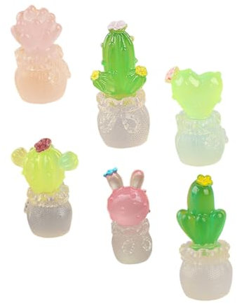 TOYANDONA 6pièces Mini Ornements De Cactus Décorations Miniatures pour Maison Bureau Et Voiture Plantes Succulentes Artificielles Légères Et Compactes
