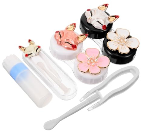 COLLBATH Estuche para Lentes De Contacto De Viaje Estuche Cosmético con Herramienta para Extraer Lentes De Contacto Bonito para Guardar De para Mujeres para Viajes