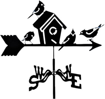 Banderuola a forma di gallo in ferro battuto, decorazione da esterno a forma di nido d'uccello, artigianato in metallo for giardino, decorazione for tetti, banderuola a vento for tetto, accessori agri