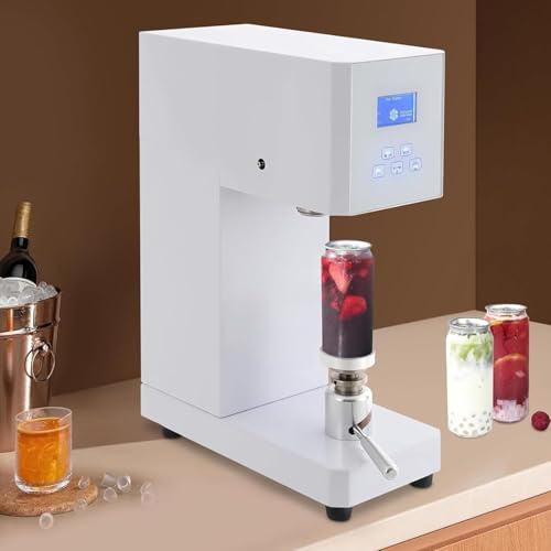 Semi Automatic Can Sealer Machine, with Counter,Black, 370W Commercial Automatic Cup Sealing Machine, Commercial Soda Can Sealer, Glass Plastic Tin Can Cup Can Sealer
