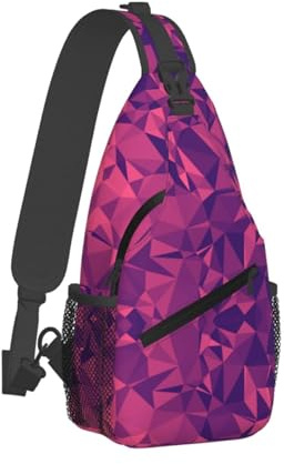 Schultertasche Buntes Polygon Frequenzpolygon Slingtasche Mode Wasserdicht Brustrucksack, Für Klettern, Sports, Outdoor